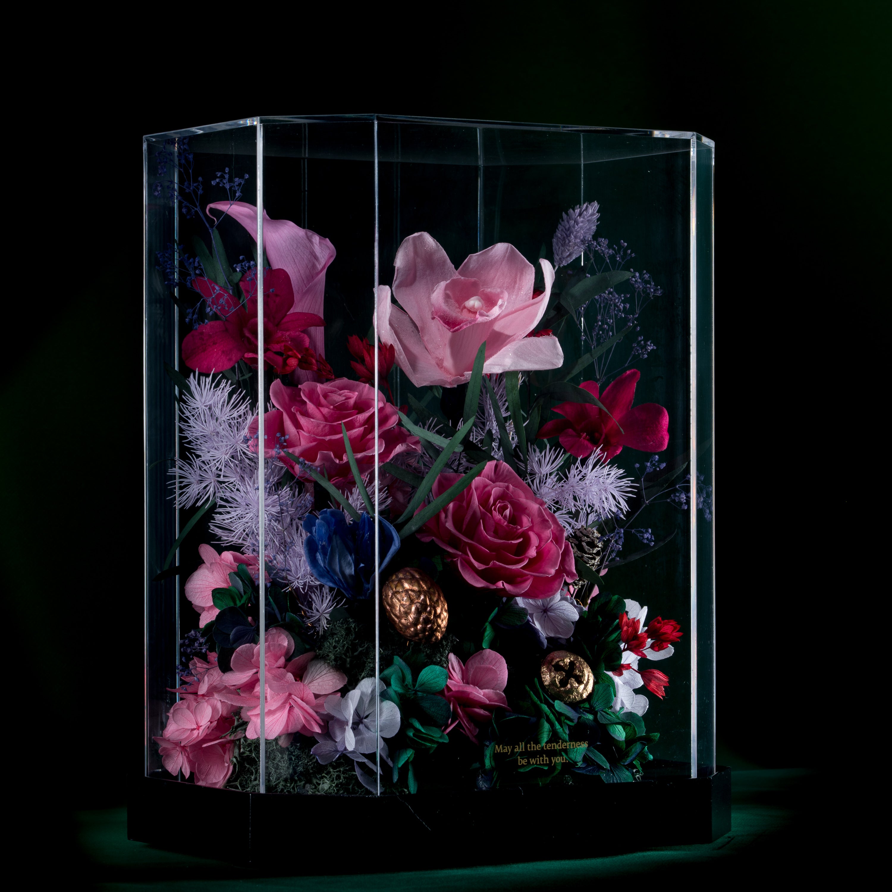 NEW✳︎crystal〜Underwater flower バレッタ Crystal Garden – Twilight | Magenta & Blue Preserved Flower